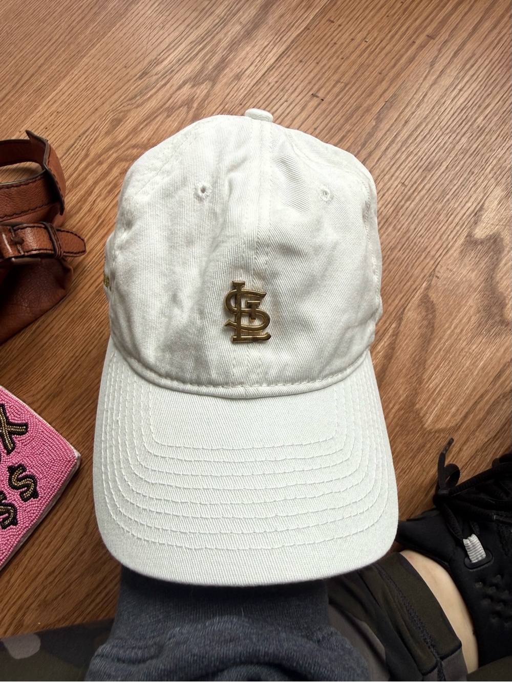 STL Cardinals White Baseball Cap with Gold logo